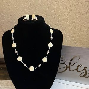 Pre-Owned Touchstone Necklace and Earring Set by Swarovski.